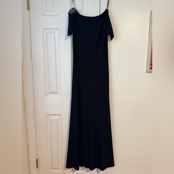 David Meister Black Ruched & Beaded Jersey Elegant Gown Dress Sz6 $398 retail - Picture 10 of 10